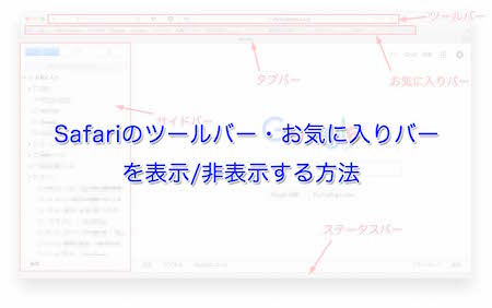 Safariのツールバー・お気に入りバーを表示/非表示する方法