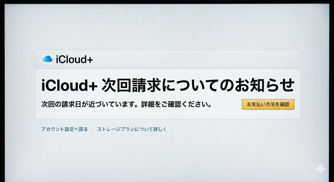 iCloud+次回請求についてのお知らせがしつこい!対処法など