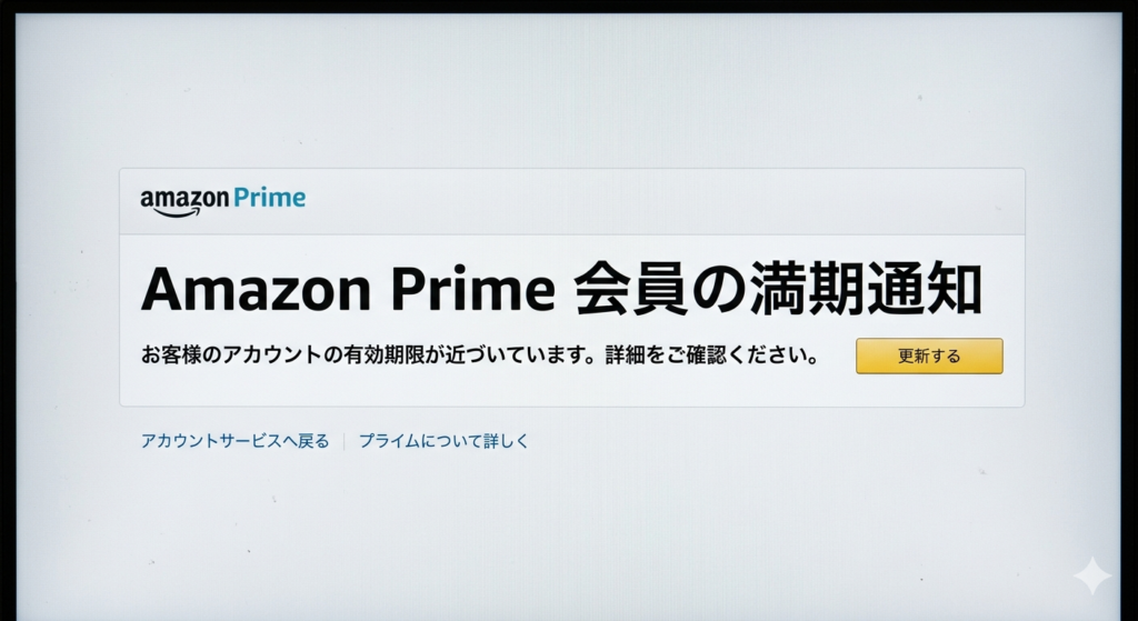 Amazon Prime会員の満期通知が毎日届く件についての対処
